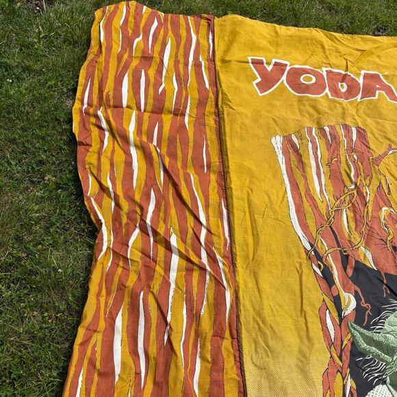 Star Wars Vintage 1980 Yoda Bedspread Coverlet - Sears Perma Prest Twin Blanket - Picture 5 of 11